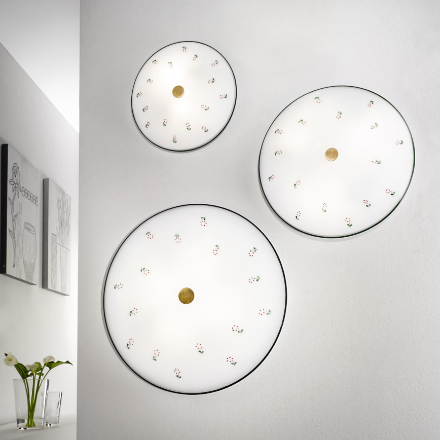 Kolarz 731.U13.4.70- Φωτιστικό οροφής NONNA 3xE27/60W/230V διάμετρος 42 cm πράσινο/ορείχαλκος