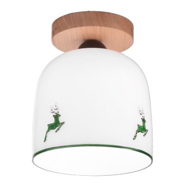 Kolarz A1352.11.G.100 - Επιτοίχιο φωτιστικό NONNA 1xE27/60W/230V ελάφι δρυς/λευκό/πράσινο