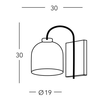 Kolarz A1352.61.Au.100 - Λάμπα τοίχου NONNA 1xE27/60W/230V ελάφι δρυς/λευκό/χρυσαφί