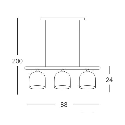 Kolarz A1352.83.Au - Πολύφωτο με συρματόσχοινο NONNA 3xE27/60W/230V δρυς/λευκό/χρυσαφί