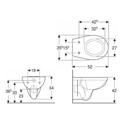 Kolo K93101000 - Επιτοίχια λεκάνη WC Rimfree Rekord, κεραμική/λευκή