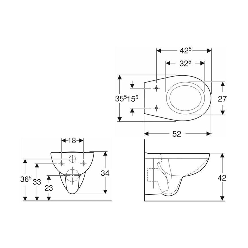Kolo K93101000 - Επιτοίχια λεκάνη WC Rimfree Rekord, κεραμική/λευκή