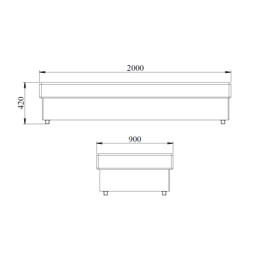 Κρεβάτι-ντιβάνι με στρώμα ελατηρίων και αποθηκευτικό χώρο NOE 90x200 γκρι/μαύρο
