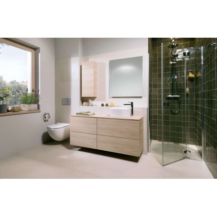 Κρεμαστή λεκάνη WC MIO Vortex + κάθισμα τουαλέτας SoftClose MIO + πλακέτα διπλής ροής DUAL + εντοιχιζόμενος μηχανισμός + μονωτικό υπόστρωμα