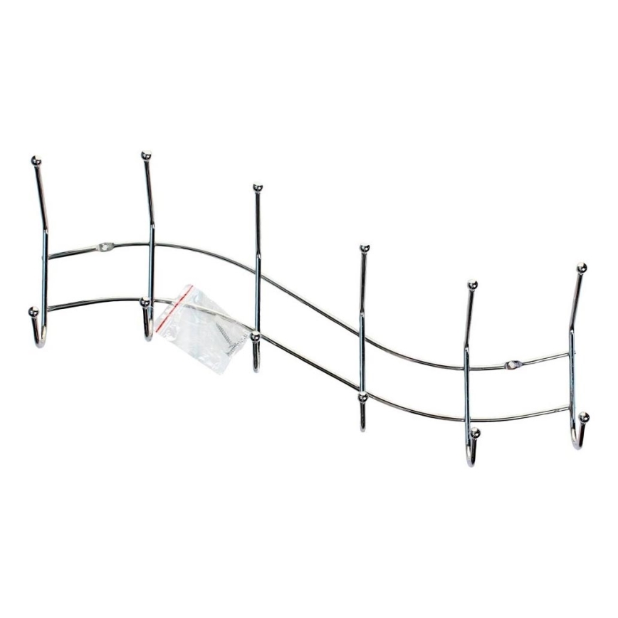 Κρεμάστρα τοίχου 13,5x44,5 cm, γυαλιστερό χρώμιο, σε κυματιστό σχέδιο