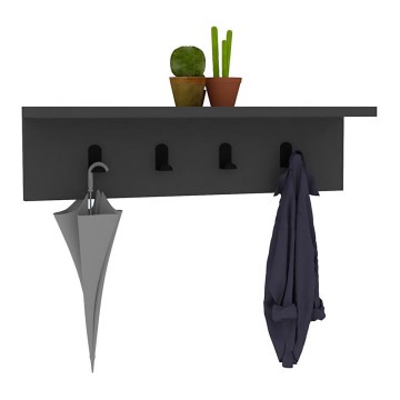 Κρεμάστρα τοίχου AYLA 14x60 cm ανθρακί