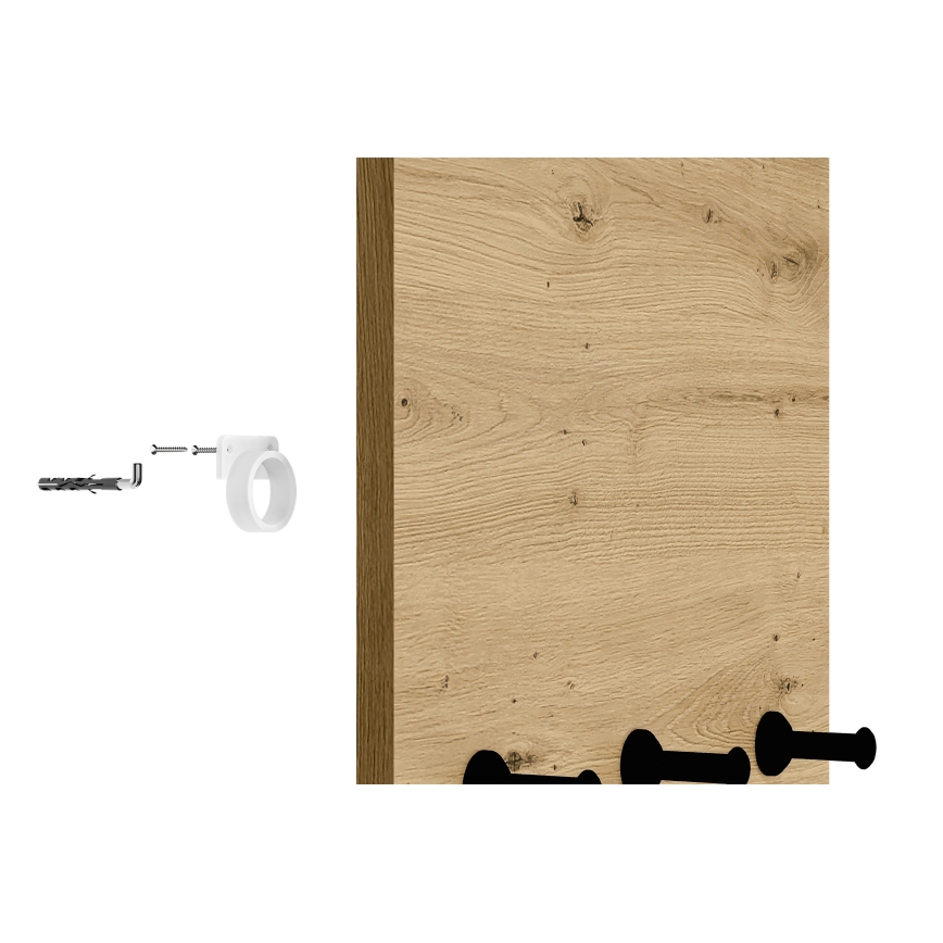 Κρεμάστρα τοίχου CORICA 145x35 εκ. δρυς artisan