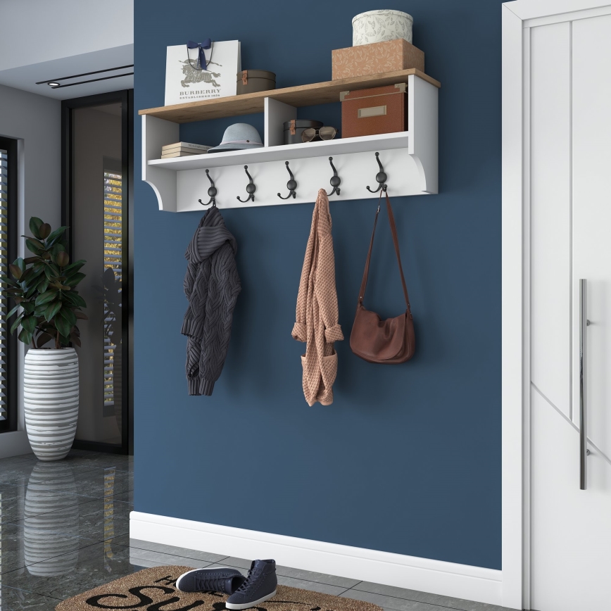 Κρεμάστρα τοίχου RANI 120x37,2 εκ. λευκή/μπεζ