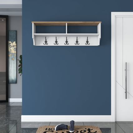 Κρεμάστρα τοίχου RANI 120x37,2 εκ. λευκή/μπεζ