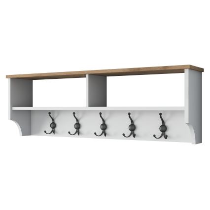 Κρεμάστρα τοίχου RANI 120x37x22 cm λευκή/μπεζ