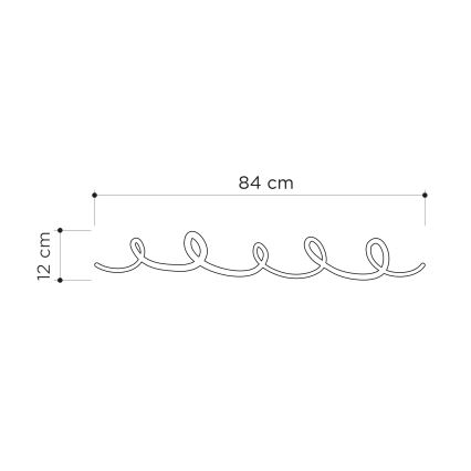 Κρεμάστρα τοίχου SING 84x12 cm μαύρο