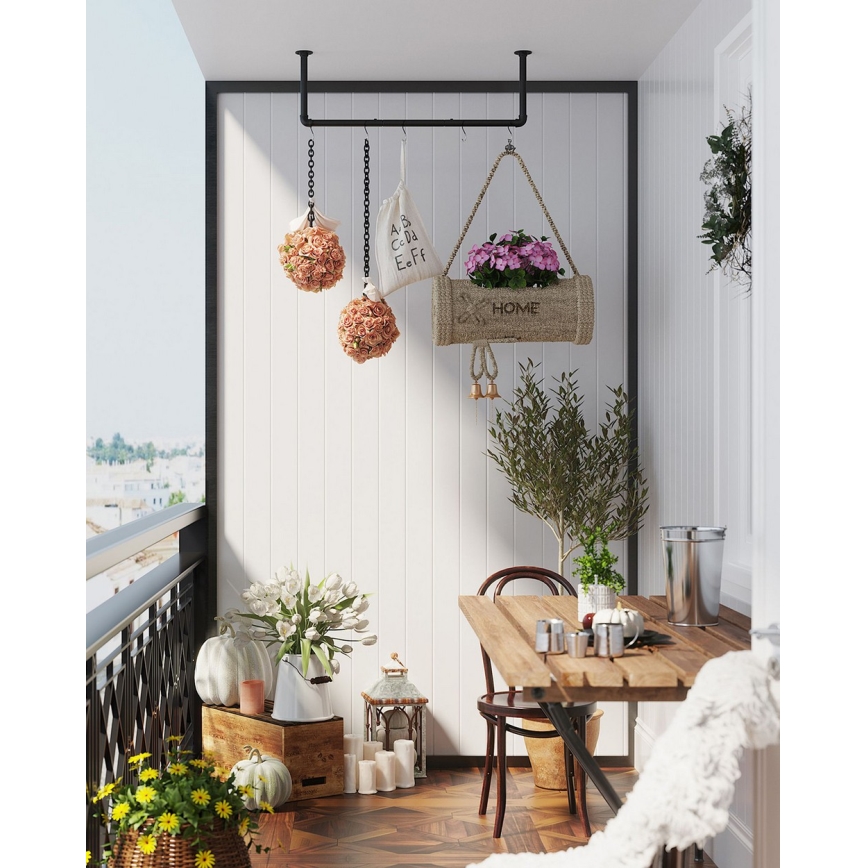 Κρεμάστρα τοίχου για κρεμάστρες LINEA 92x7x30 cm μαύρη