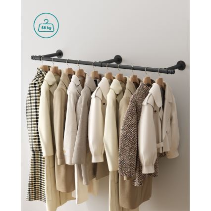 Κρεμάστρα τοίχου για κρεμάστρες LINEA, μαύρη