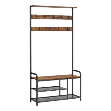 Κρεμάστρα δαπέδου NAVOR καφέ/μαύρη