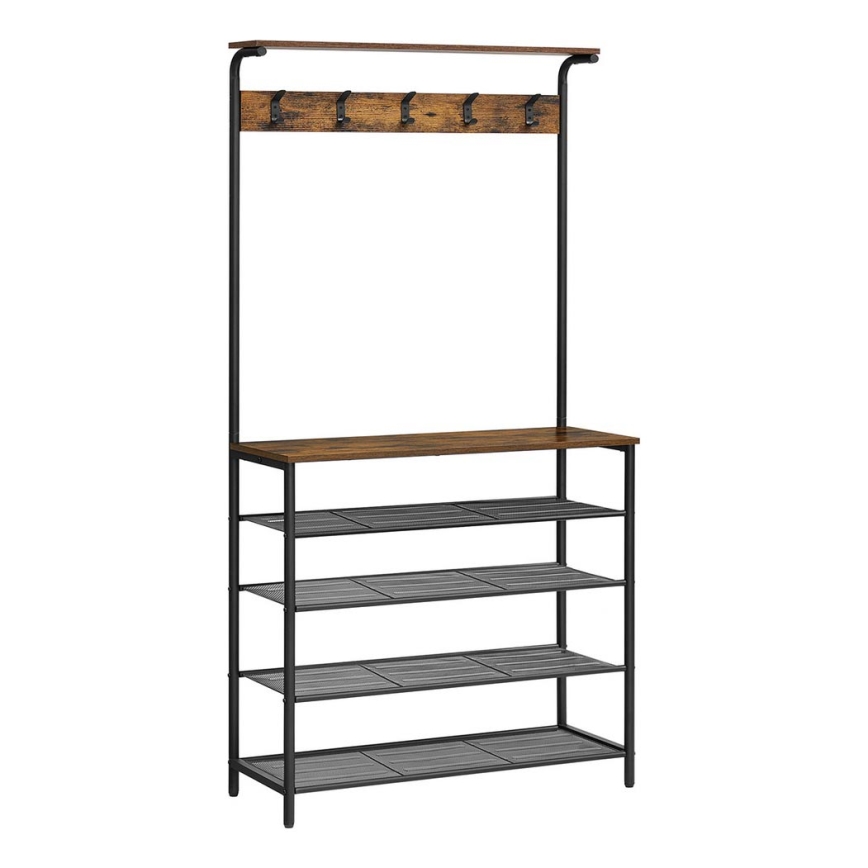 Κρεμάστρα δαπέδου NAVOR καφέ/μαύρο