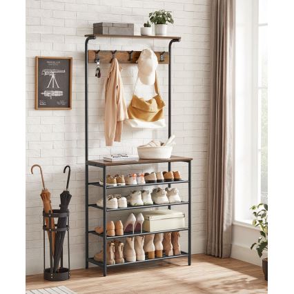 Κρεμάστρα δαπέδου NAVOR καφέ/μαύρο