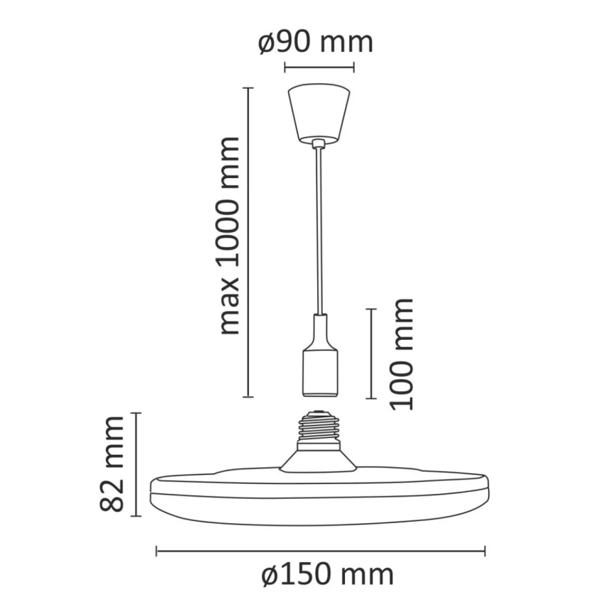 Κρεμαστό φως LED KIKI 1xE27/10W/230V λευκό