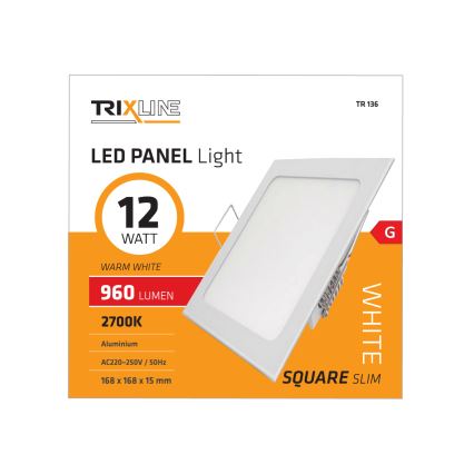 Κρεμαστό φως οροφής LED SQUARE LED/12W/230V 2700K