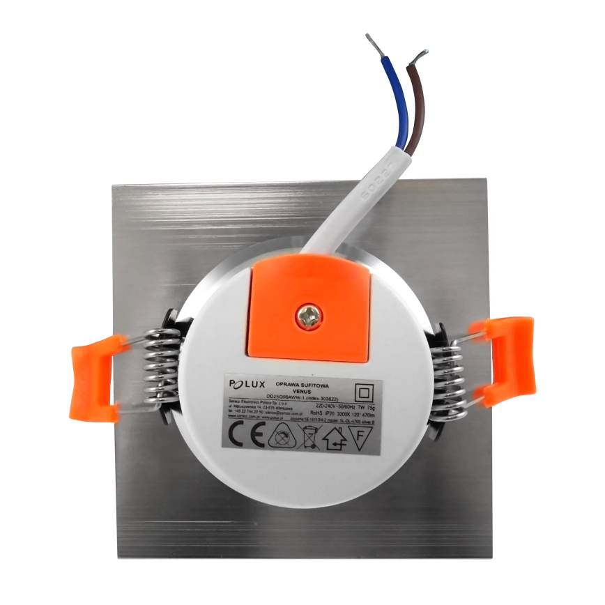 Κρεμαστό φως οροφής LED VENUS LED/7W/230V ασήμι γωνιακός