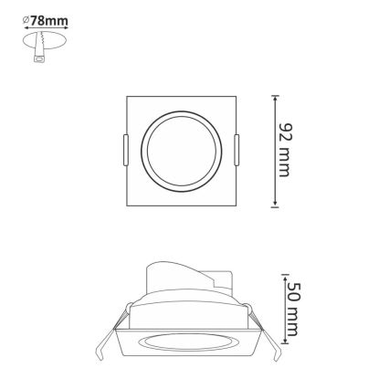 Κρεμαστό φως οροφής LED VENUS LED/7W/230V ασήμι γωνιακός