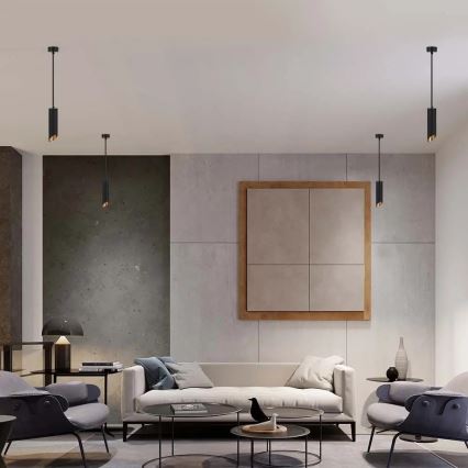 Κρεμαστό φωτιστικό 1xGU10/35W/230V 20 cm μαύρο