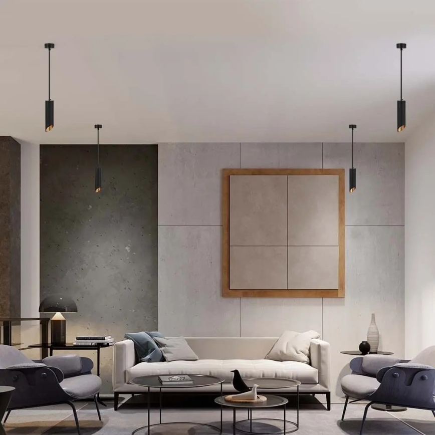 Κρεμαστό φωτιστικό 1xGU10/35W/230V 20 cm μαύρο