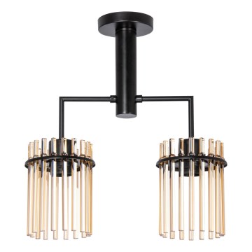 Κρεμαστό φωτιστικό 2xE27/60W/230V μαύρο/φιμέ