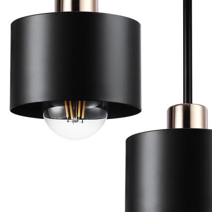 Κρεμαστό φωτιστικό 3xE27/35W/230V διάμετρος 30 cm μαύρο/χρυσό