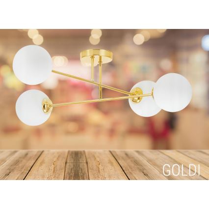 Κρεμαστό φωτιστικό 4xE27/35W/230V διάμετρος 70 cm χρυσό