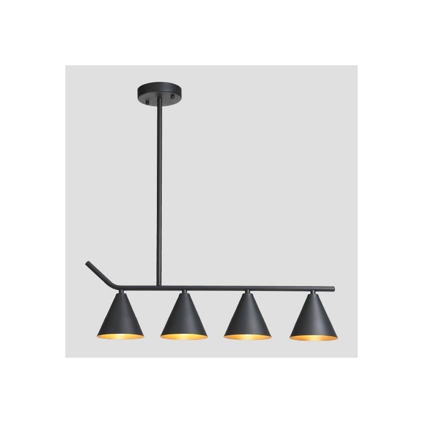 Κρεμαστό φωτιστικό 4xΕ27/40W/230V μαύρο
