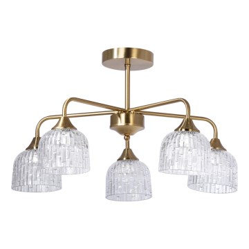 Κρεμαστό φωτιστικό 5xE14/60W/230V χρυσό