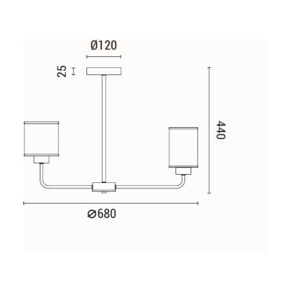 Κρεμαστό φωτιστικό 6xE27/60W/230V
