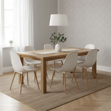 Κρεμαστό φωτιστικό AIDA με καλώδιο 1xE27/60W/230V, διάμετρος 35 cm, δρυς/λευκό