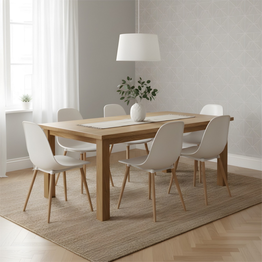 Κρεμαστό φωτιστικό AIDA με καλώδιο 1xE27/60W/230V, διάμετρος 35 cm, δρυς/λευκό