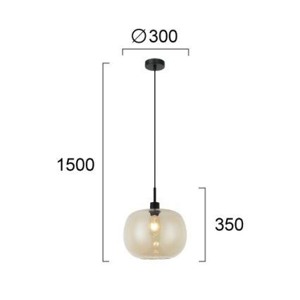 Κρεμαστό φωτιστικό ALAN με καλώδιο 1xE27/40W/230V καπνιστό μπεζ/μαύρο