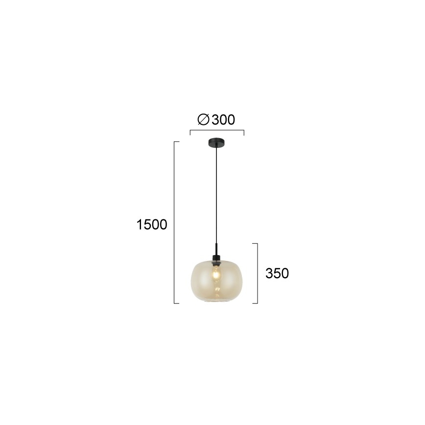 Κρεμαστό φωτιστικό ALAN με καλώδιο 1xE27/40W/230V καπνιστό μπεζ/μαύρο
