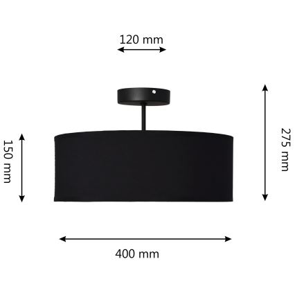 Κρεμαστό φωτιστικό ALBA 3xE27/15W/230V μαύρο