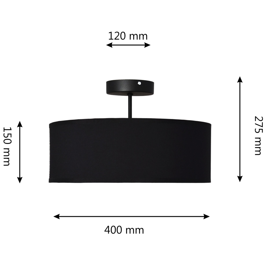 Κρεμαστό φωτιστικό ALBA 3xE27/15W/230V μαύρο