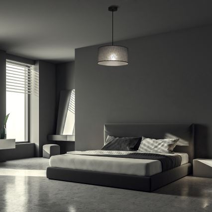 Κρεμαστό φωτιστικό ALBA με καλώδιο, 1xE27/15W/230V, Ø 40 cm, γκρι