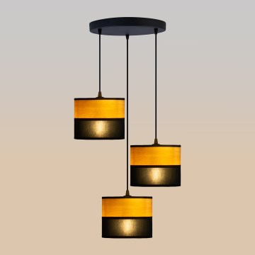 Κρεμαστό φωτιστικό ALBA με καλώδιο 3xE27/15W/230V, διάμ. 40 εκ., μαύρο/καφέ