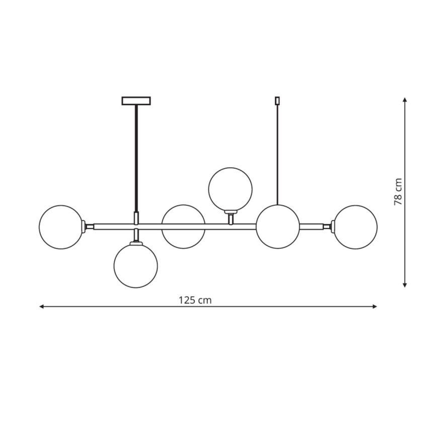 Κρεμαστό φωτιστικό ALISA με καλώδιο 6xE14/40W/230V σε χρυσό