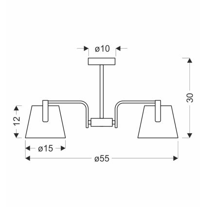 Κρεμαστό φωτιστικό AMBERG 3xE14/40W/230V καφέ