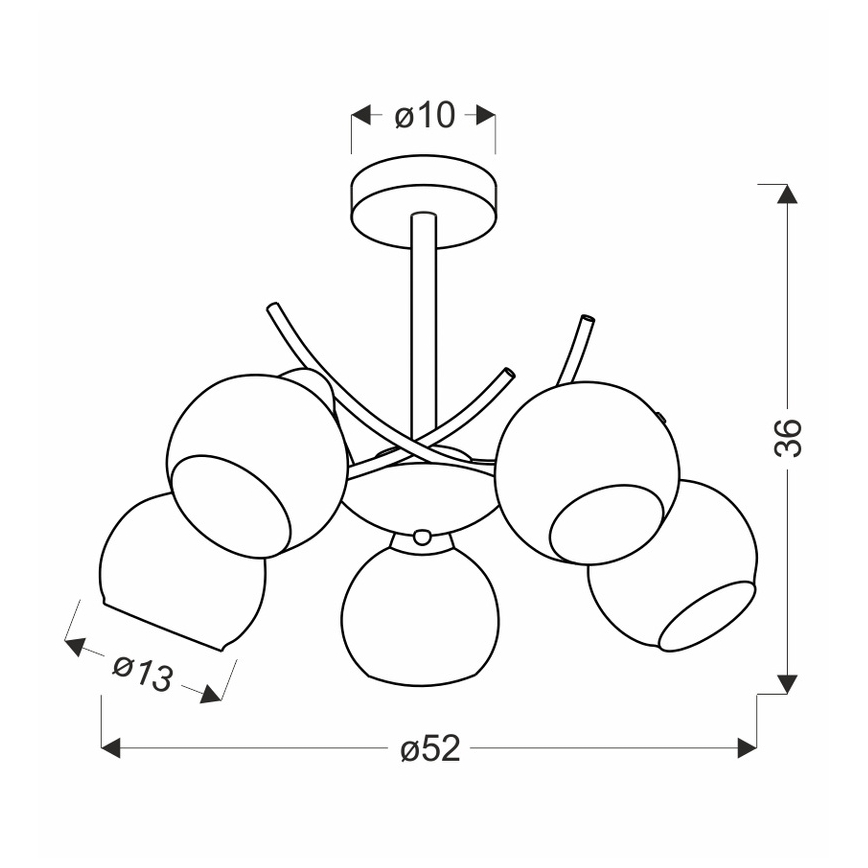 Κρεμαστό φωτιστικό AMOS 5xE27/40W/230V χρυσό