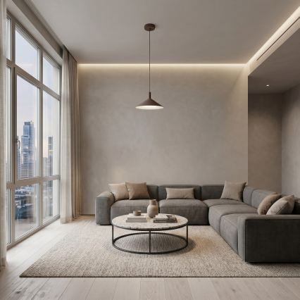 Κρεμαστό φωτιστικό ANEGA με καλώδιο 1xGX53/15W/230V, Ø 30 εκ., καφέ