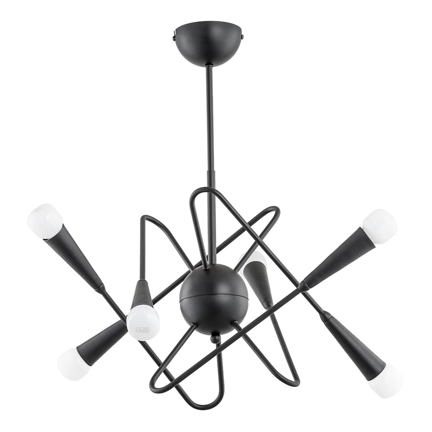 Κρεμαστό φωτιστικό APPER 6xE14/10W/230V μαύρο