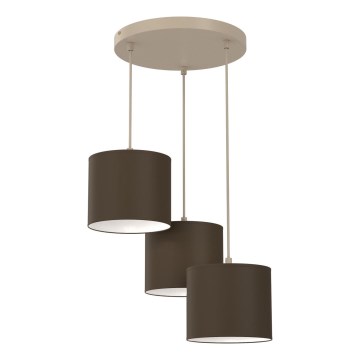 Κρεμαστό φωτιστικό ARDEN με καλώδιο, 3xE27/15W/230V, διάμετρος 30 cm, μπεζ/καφέ