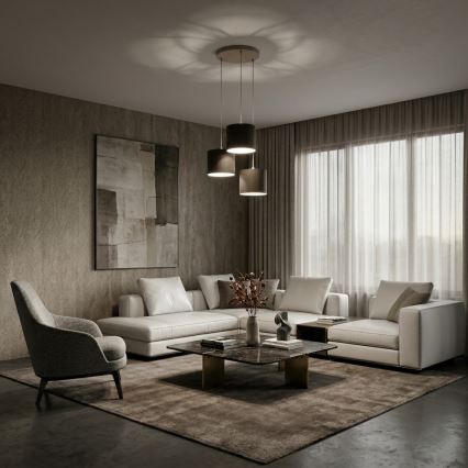 Κρεμαστό φωτιστικό ARDEN με καλώδιο, 3xE27/15W/230V, διάμετρος 30 cm, μπεζ/καφέ