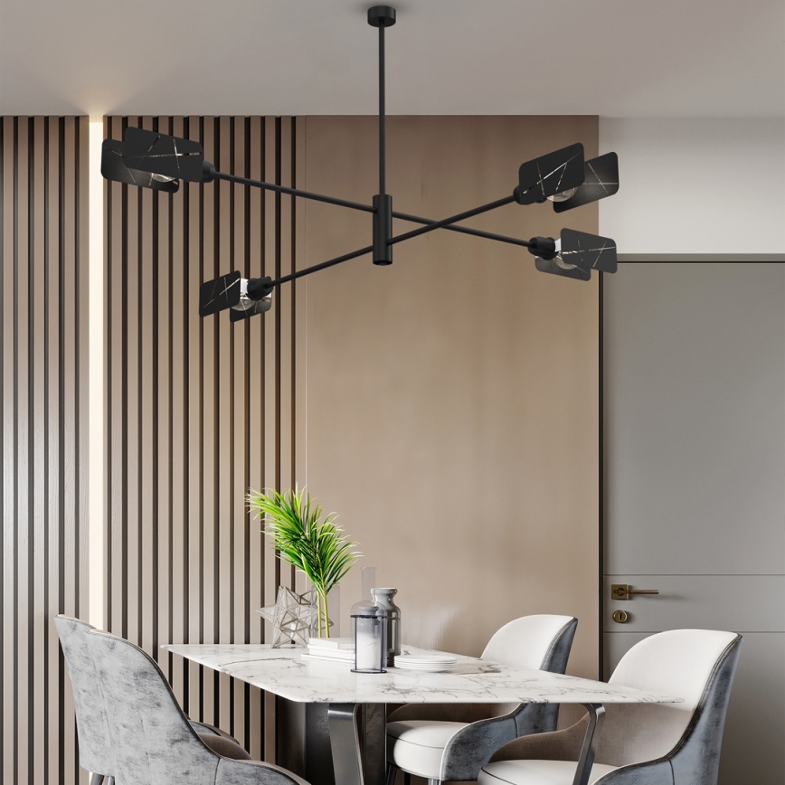 Κρεμαστό φωτιστικό ASTRA 4xE27/60W/230V μαύρο