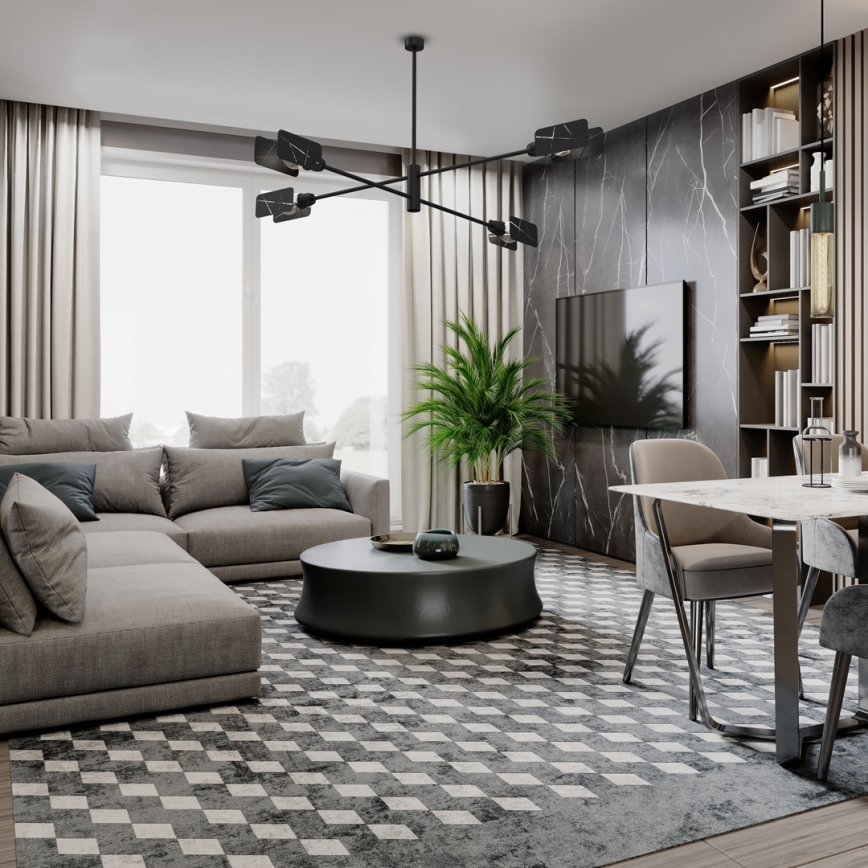 Κρεμαστό φωτιστικό ASTRA 4xE27/60W/230V μαύρο