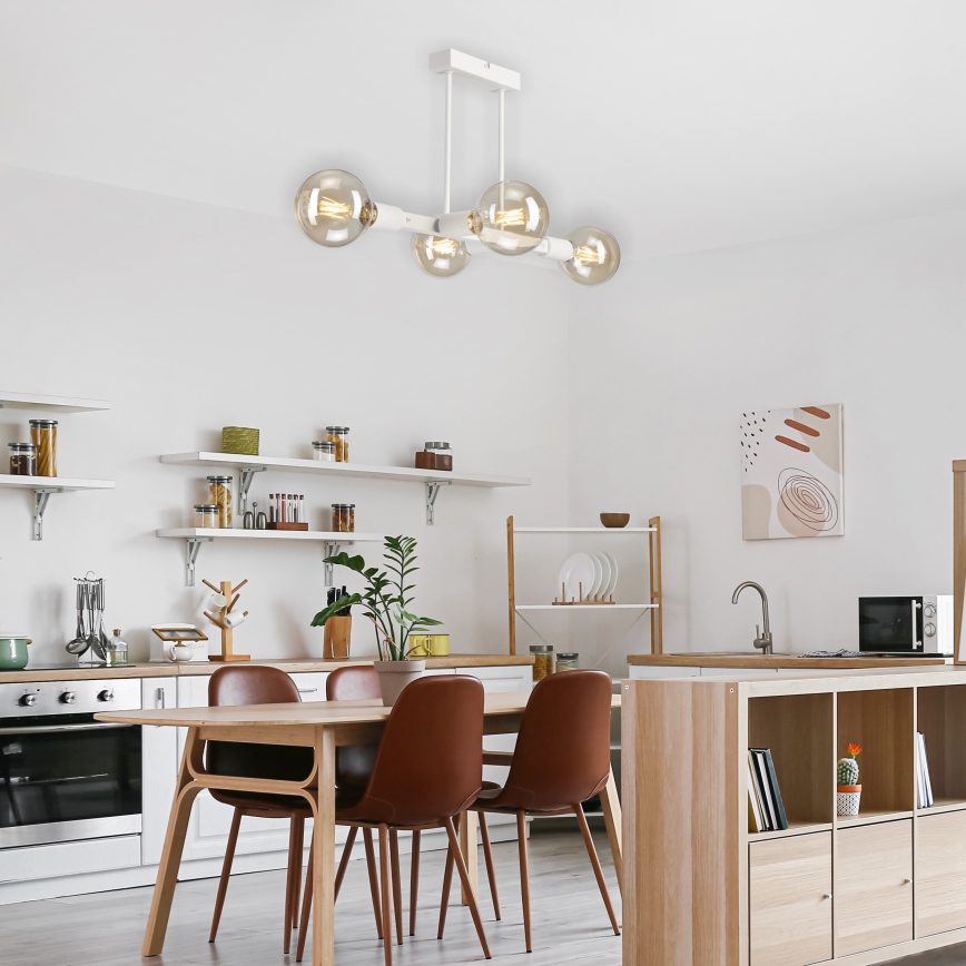 Κρεμαστό φωτιστικό ASTRID 4xE27/60W/230V λευκό